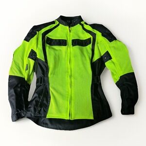 JOE‎ ROCKET Mesh Motorcycle Jacket Padded Hi-Vis YELLOW Men's Small NWOT